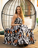 Tall Woman Abstract Printed Maxi Dress