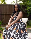 Tall Woman Abstract Printed Maxi Dress