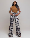 Tall Grey Leopard Printed Jeans