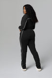 Black Essential Track Top for tall women back view