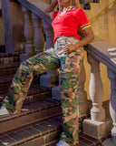 Tall Statement Camo Pants designed for tall women with extra length and full leg coverage