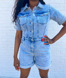 Tall Denim Romper (FINAL SALE) - alternate view