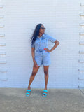 Tall Denim Romper for tall women – product image