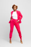 Tall Suit Jogger Jacket- Pink