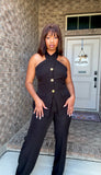 Tall Womens Black Halter Suit - Pant