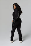 Black Essential Track Top for tall women side view