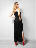 Tall Black/White Ribbed Knit Maxi