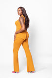 Caramel Tall Two Piece Asymmetrical Ribbed Knit Set (FINAL SALE)