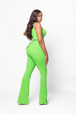 Green Tall Ribbed Knit Two-Piece Set (FINAL SALE)