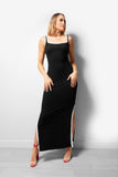 Tall Black/White Ribbed Knit Maxi