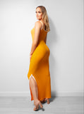 Tall Orange Ribbed Knit Maxi