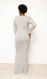 Tall Grey Ribbed Maxi Dress