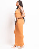 TALL CARAMEL LOUNGE MAXI BODYCON DRESS