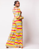 Tall Yellow Striped Printed Jumpsuit (FINAL SALE)