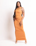 TALL CARAMEL LOUNGE MAXI BODYCON DRESS